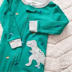 KIDS: Carter's Green Toddler 1-Piece Dinosaur Footie Onesie